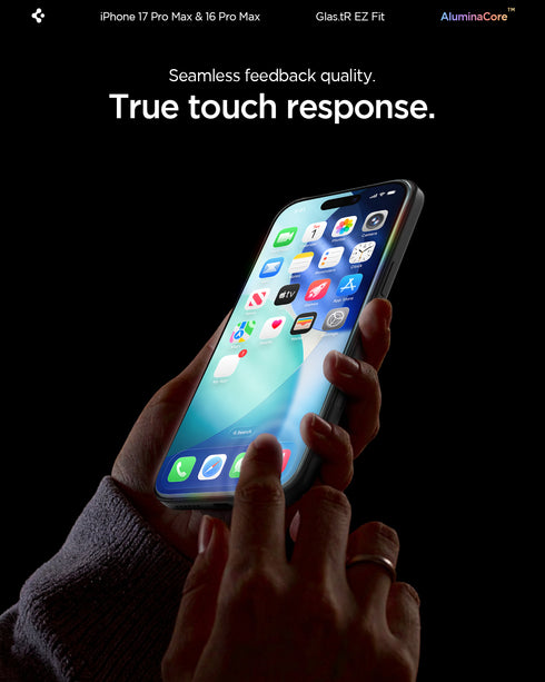 Spigen Película para iPhone 17 Pro Max – GLAS.tR EZ Fit (2 Unidades)